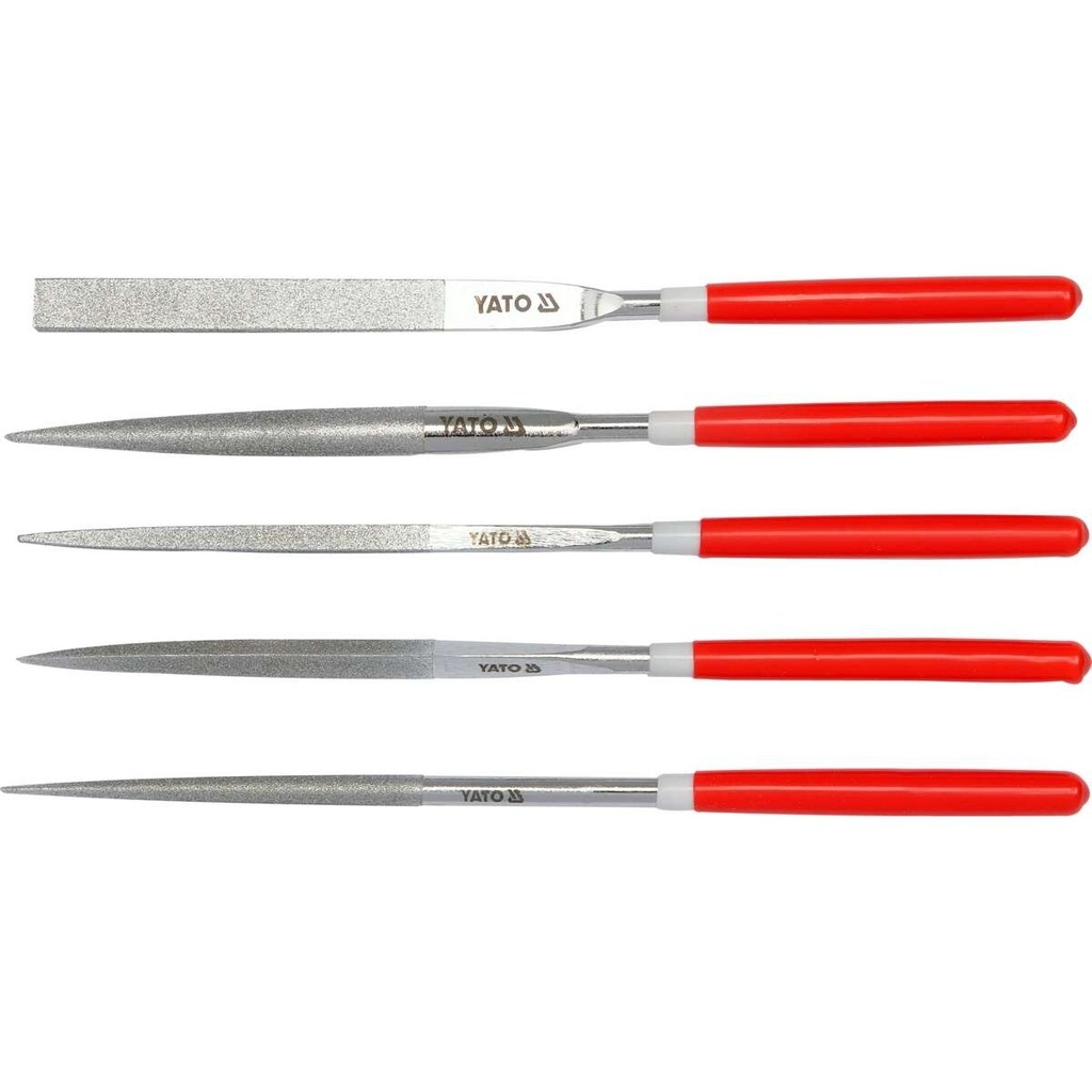 ⬡ Diamond file set (5pcs) 5x180x70mm (YT6156, YATO)