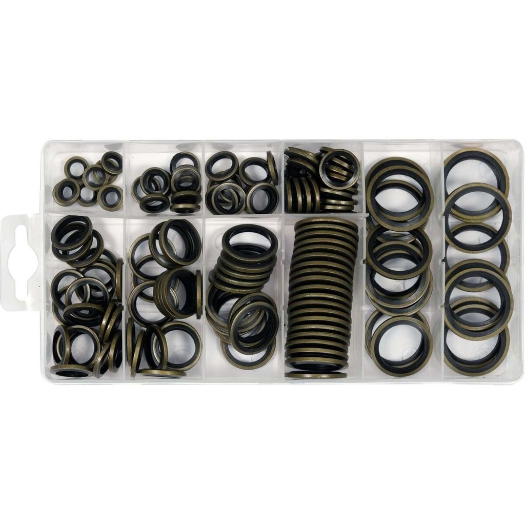 ⬡ Metal and rubber washers set (150pcs) (YT068582, YATO)