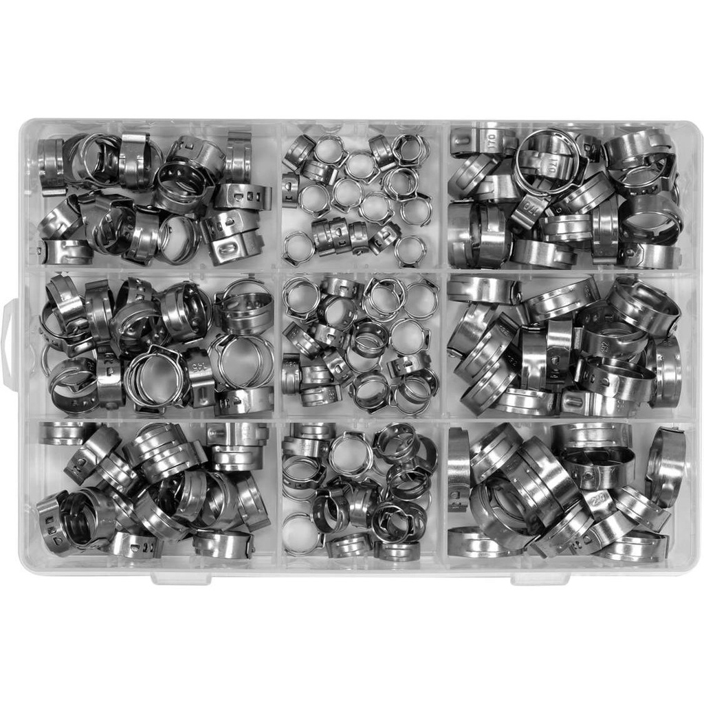 ⬡ Press on clamps set (170pcs)(6-21mm) (YT067842, YATO)