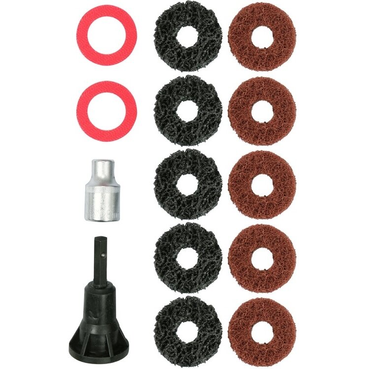 ⬡ Surface preparation kit (14pcs) with shank 1/2" (YT25384, YATO)