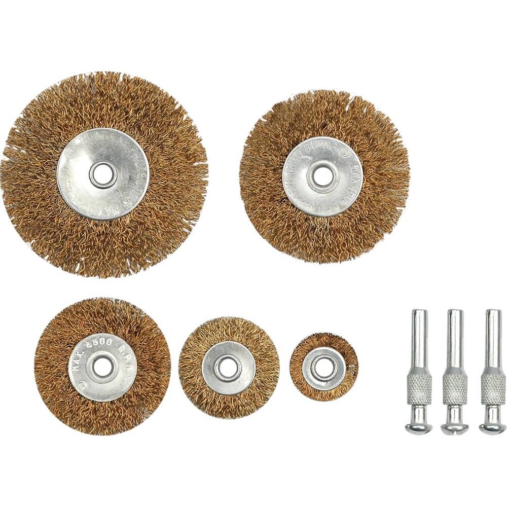 ⬡ Wire brush with shank set 5pcs (06990)