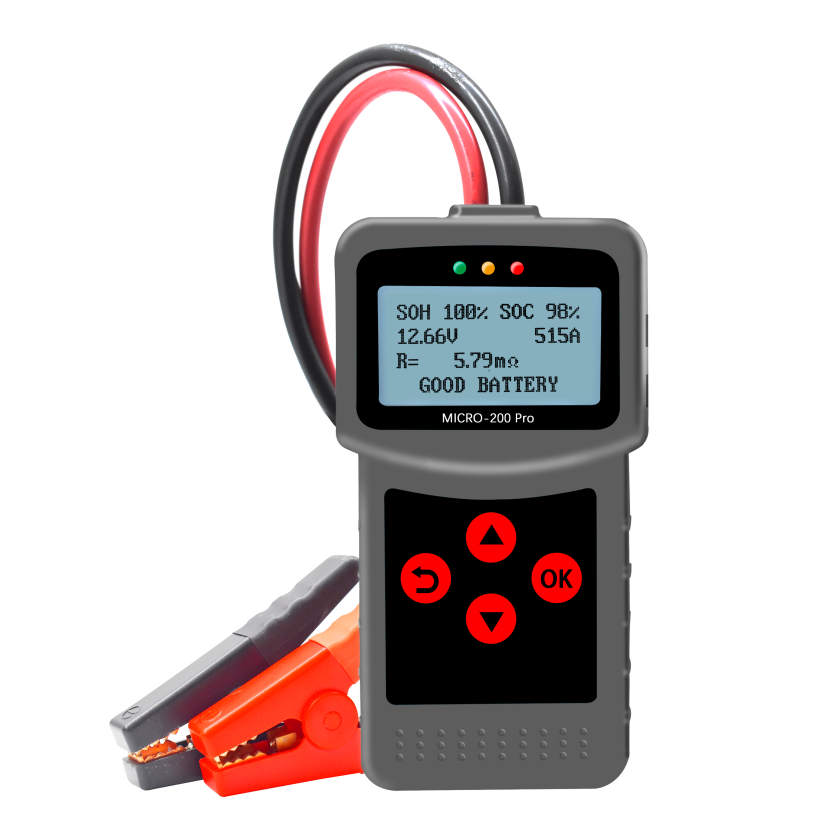 ⬡ Testeris akumuliatoriaus baterijos skaitmeninis (MICRO200PRO)