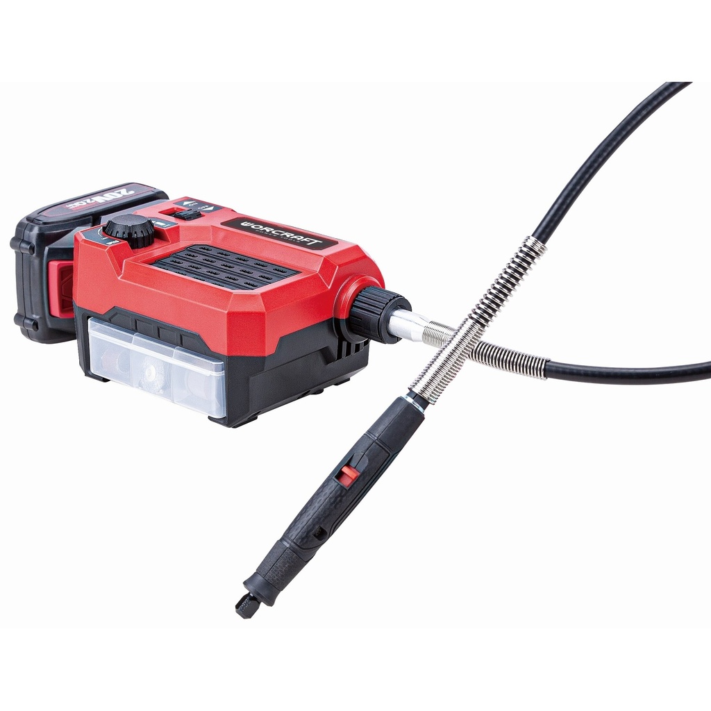 ⬡ Li-Ion akumuliatorinis mini šlifuoklis su priedais WORCRAFT 20V (CEMGS20Li, WORCRAFT)