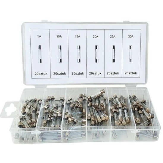 ⬡ Glass fuse set 120pcs 5-30A (KD1302)