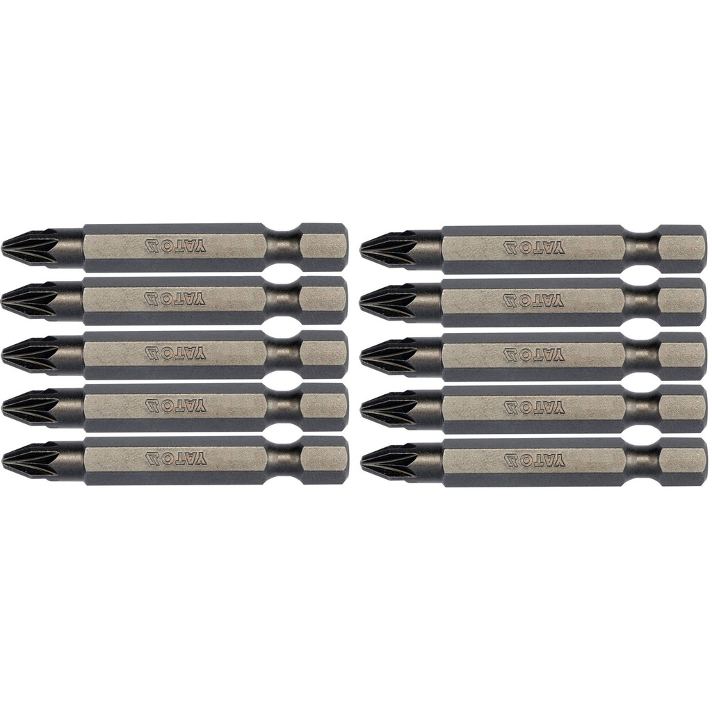 ⬡ 1/4"Dr POZIDRIV bit, 10pcs #2x 50mmL (YT78155, YATO)