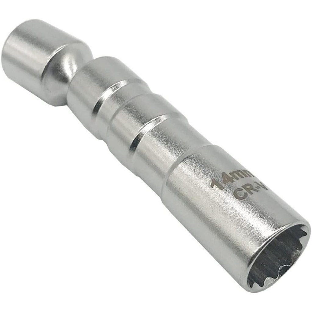 ⬡ 3/8" Dr. Universal spark plug socket 12pt 14mm (12-flute) (CL205214, CHANGLU TOOLS)