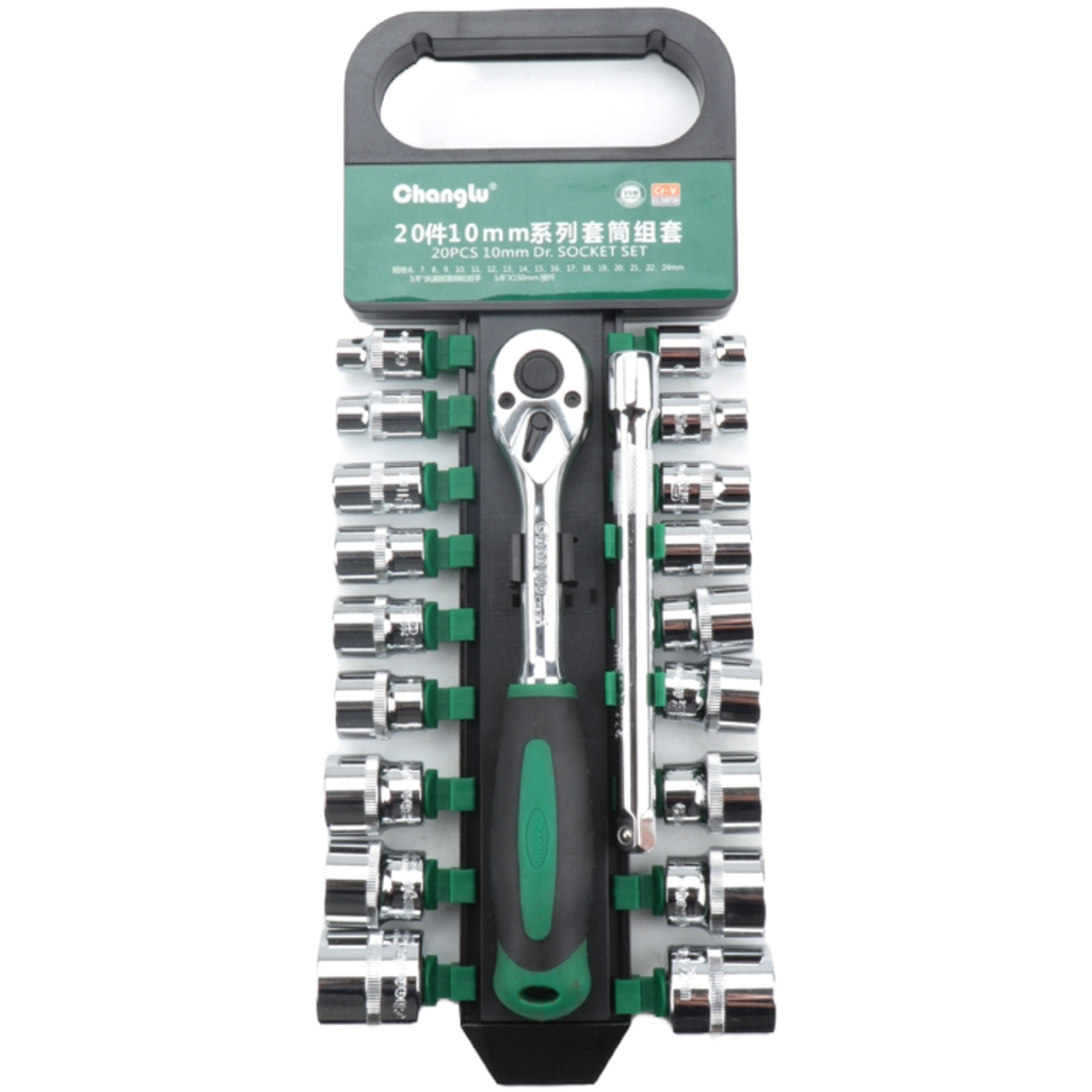 ⬡ 3/8" Dr. Socket set 20pcs (CL105720, CHANGLU TOOLS)