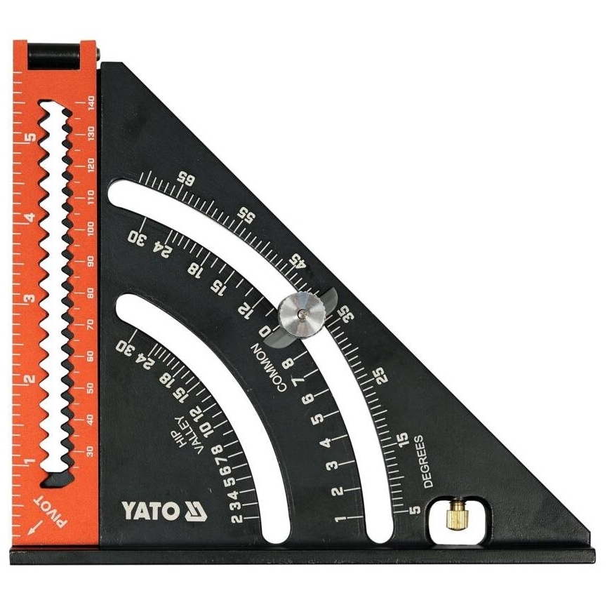 ⬡ Aluminium angle square 140 mm with inch scale (YT70783, YATO)