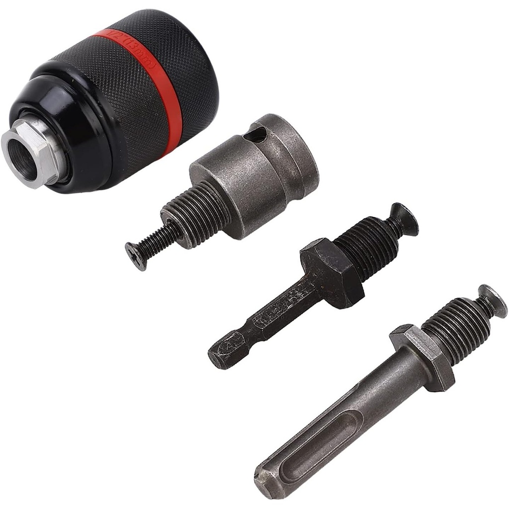 ⬡ Gręžtuvo griebtuvas 1/2'' Ø2-13 mm su adapteriais 4 vnt. (MHRDGT01)