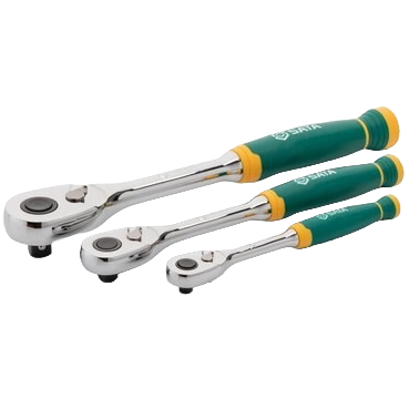 ⬡ Dr. Quick-release ratchet (tear drop) set 3pcs, cushion grip 72 teeth (ST14901G, SATA)