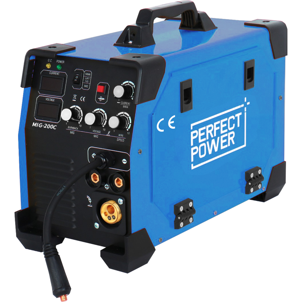 ⬡ Multifunctional inverter welding machine semi automatic MIG-200C (IGBT) MIG/MAG/MMA/TIG (MIG200C, PULI)
