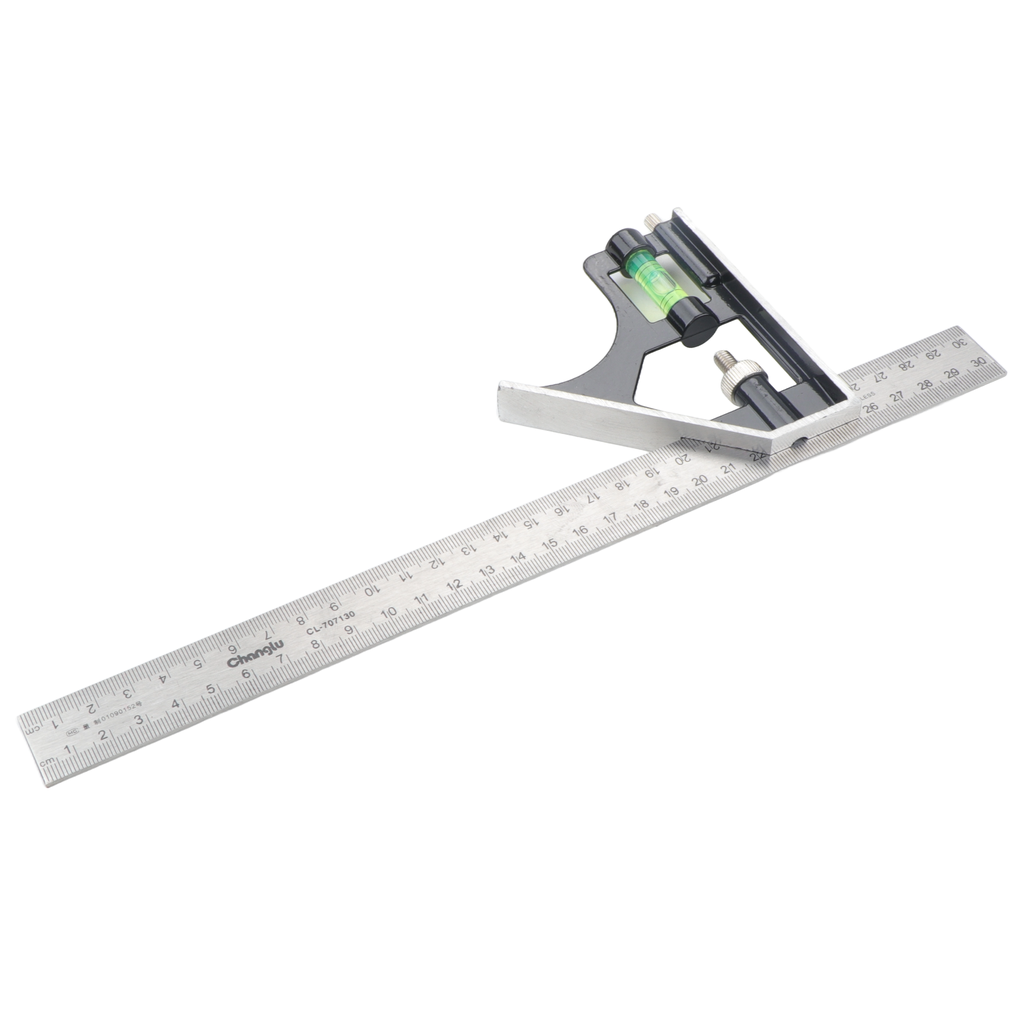 ⬡ Combination ruler with level attachment 300mm (CL707130, CHANGLU TOOLS)