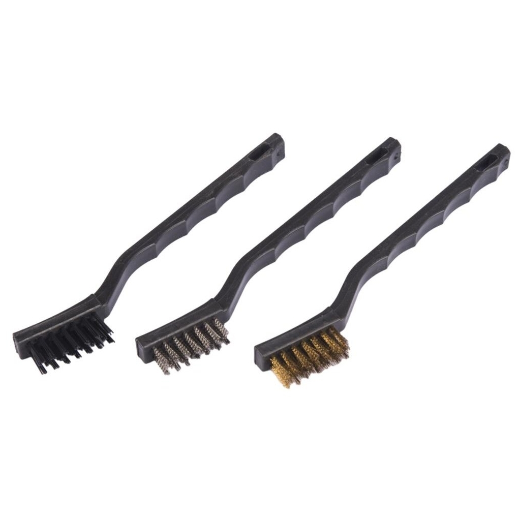⬡ Wire brush with plastic handle set 3pcs 180mm (KRKSBR37)