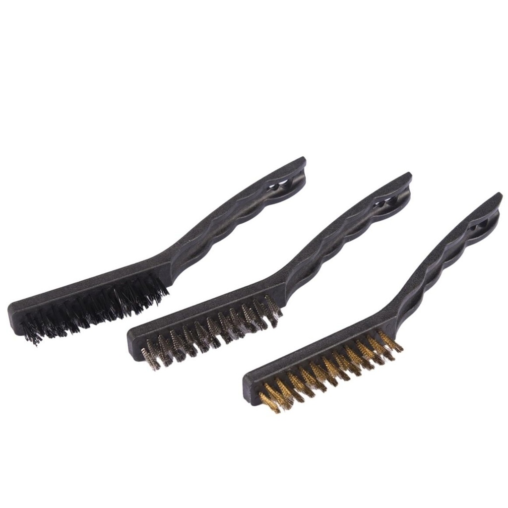 ⬡ Wire brush with plastic handle set 3pcs 230mm (KRKSBR39)