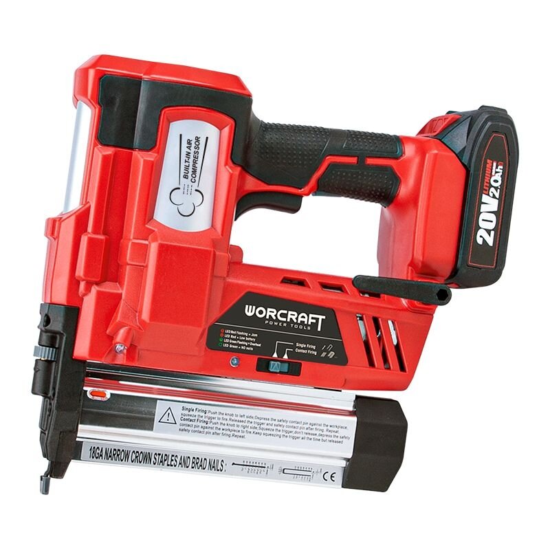 ⬡ Li-ion Cordless Combined Nailer WORCRAFT 20Vi (CNSS20LiH, WORCRAFT)
