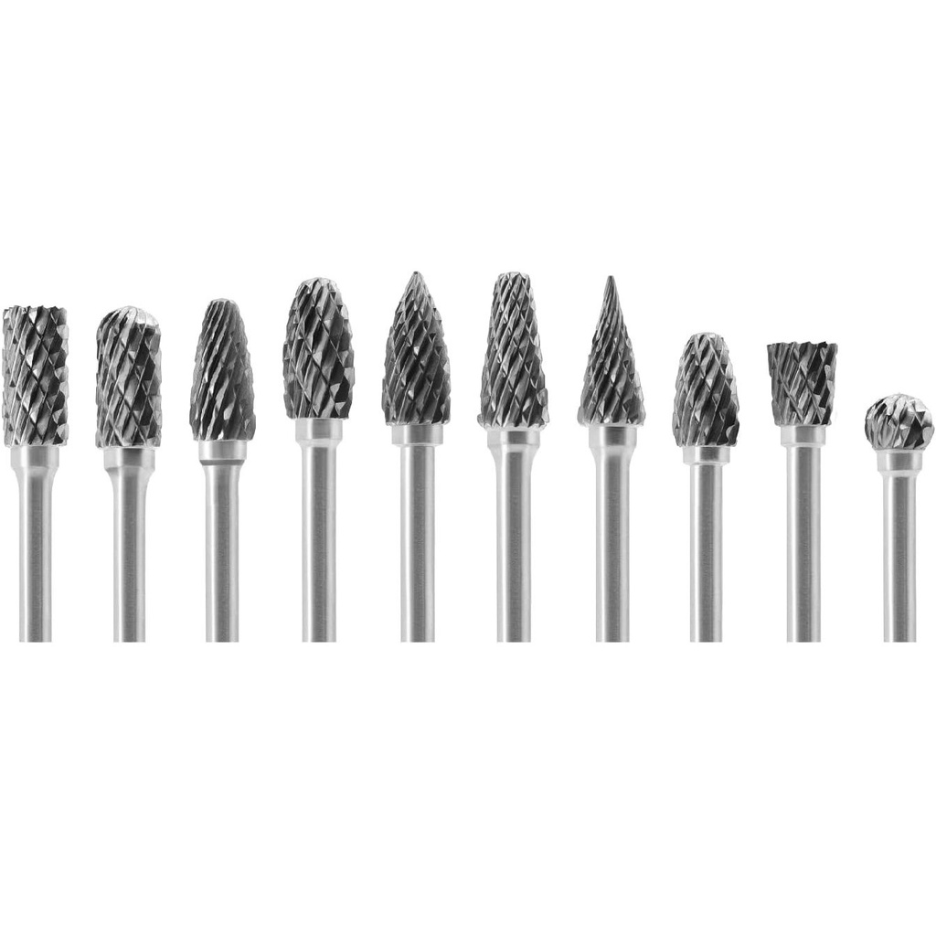 ⬡ Carbide rotary burrs set Ø6x3mm 10pcs (GX306XX610)