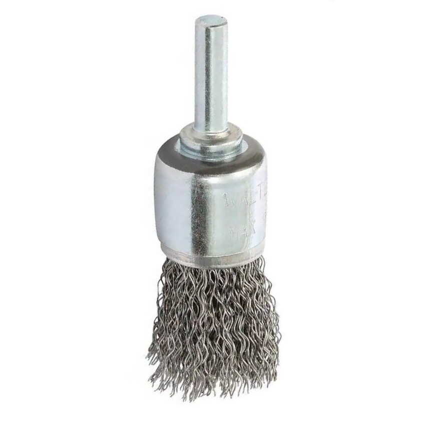 ⬡ End brush, crimped wire brush with shaft 25mm stainless steel (YL320025S)