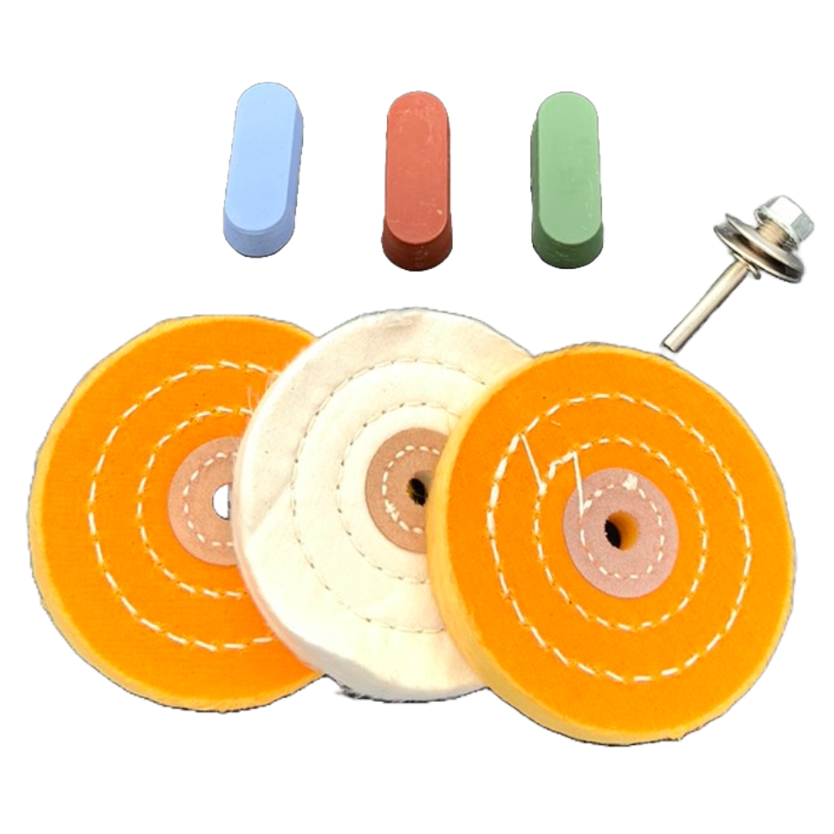 ⬡ Poliravimo rinkinys su pasta kietiems metalams (7 vnt.) (KRKPS02)