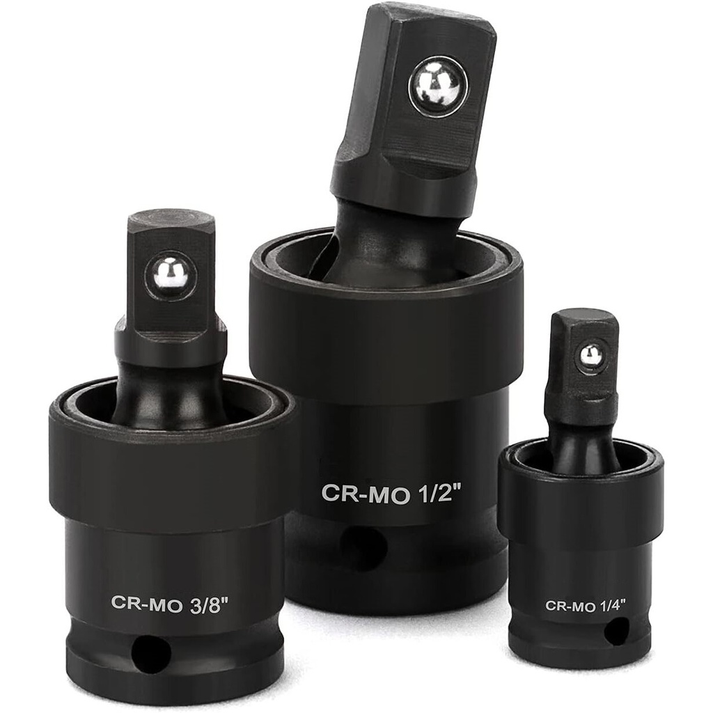 ⬡ 1/4" + 3/8" + 1/2" Dr. Impact universal joint set 3pcs. (KRKJS01)
