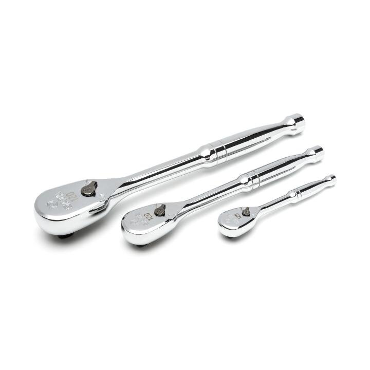 ⬡ Dr. Quick-release ratchet (oval head, metal handle) set 3pcs, 60 teeth 120XP (ST13975, SATA)