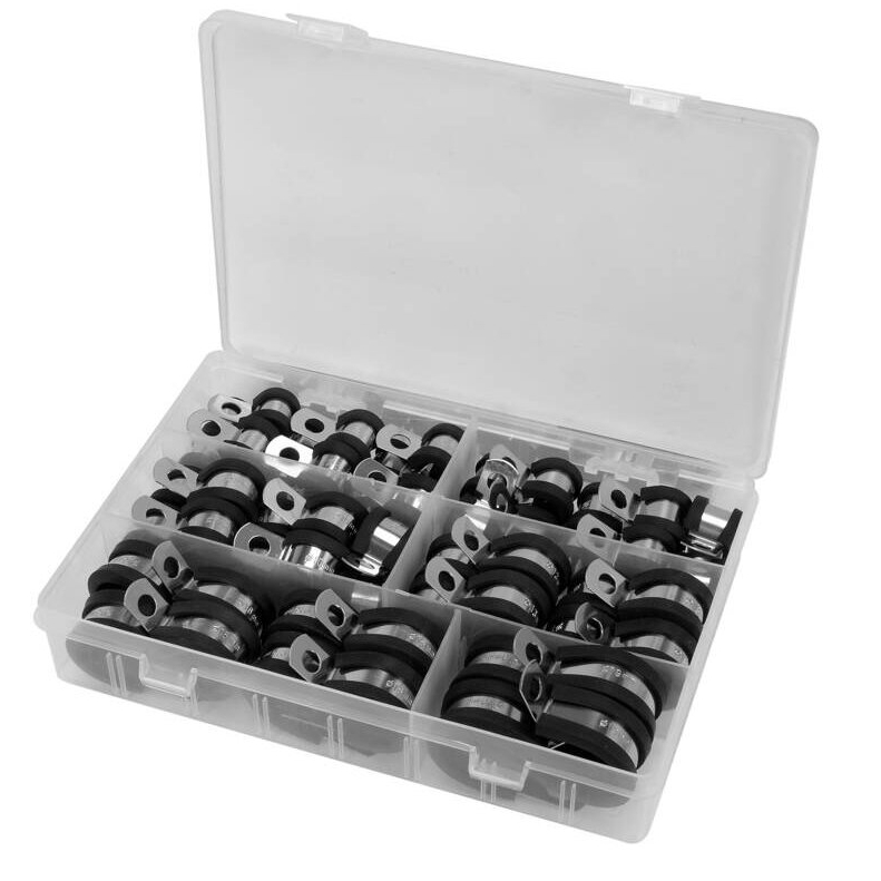 ⬡ Press on clamps with rubber set 52pcs (6-19mm) (YT067834, YATO)