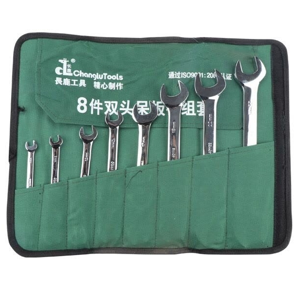 ⬡ Atvirų raktų DIN3110 rinkinys 8 vnt. (6-24 mm) (CL401408, CHANGLU TOOLS)