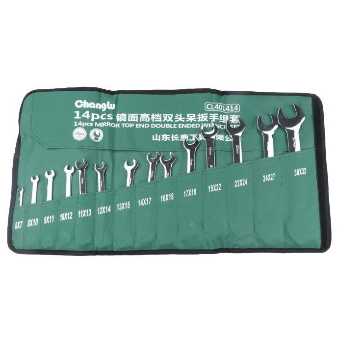 ⬡ Atvirų raktų DIN3110 rinkinys 14 vnt. (6-32 mm) (CL401414, CHANGLU TOOLS)
