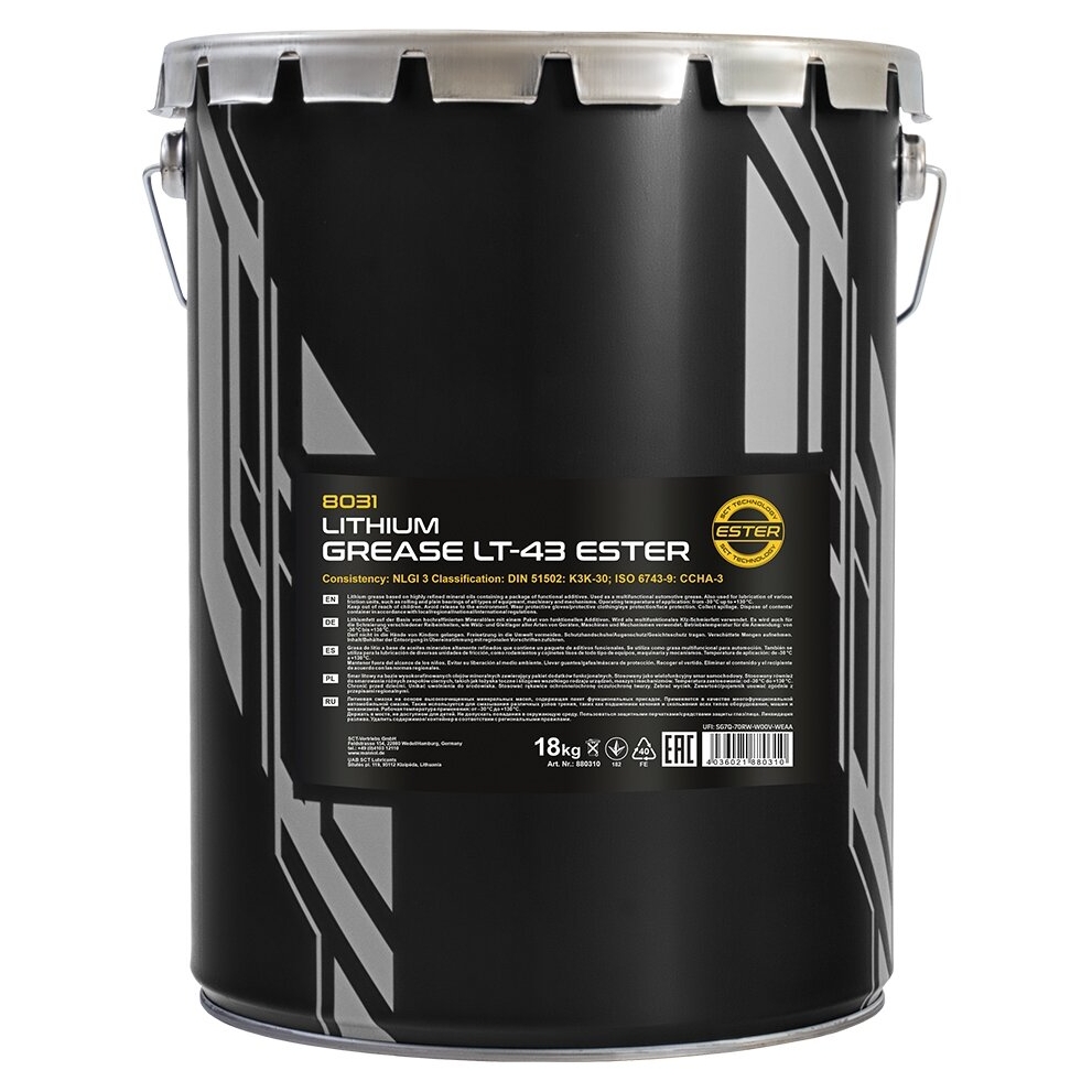⬡ Universāla litija smērviela ar esteriem 18 kg MANNOL LT-43 (803118, MANNOL)
