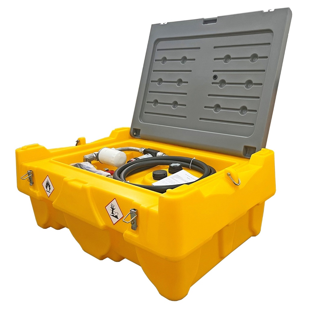⬡ Portable fuel transfer tank 200L DTK200 with 12V pump (automatic nozzle with filter, EU plug) (DTK200, AOCHENG)