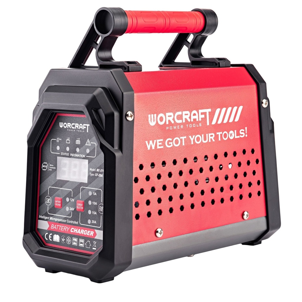 ⬡ Battery charger WORCRAFT 12/24V 20A 10-300Ah (BC219, WORCRAFT)