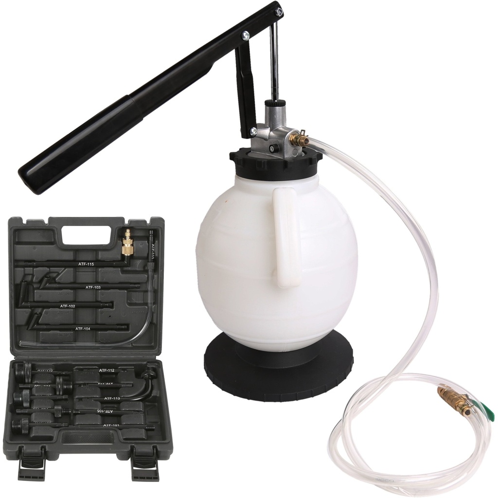 ⬡ Rankinis transmisinės alyvos ištraukimo ir išleidimo siurblys 7 l su ATF pildymo sistema (WT04B1101)