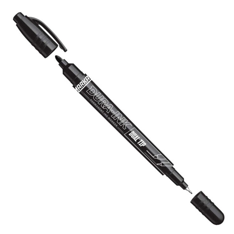⬡ Žymeklis permanentinis DURA-INK dvipusis. 0.7-1.0 mm juodas (4696283)
