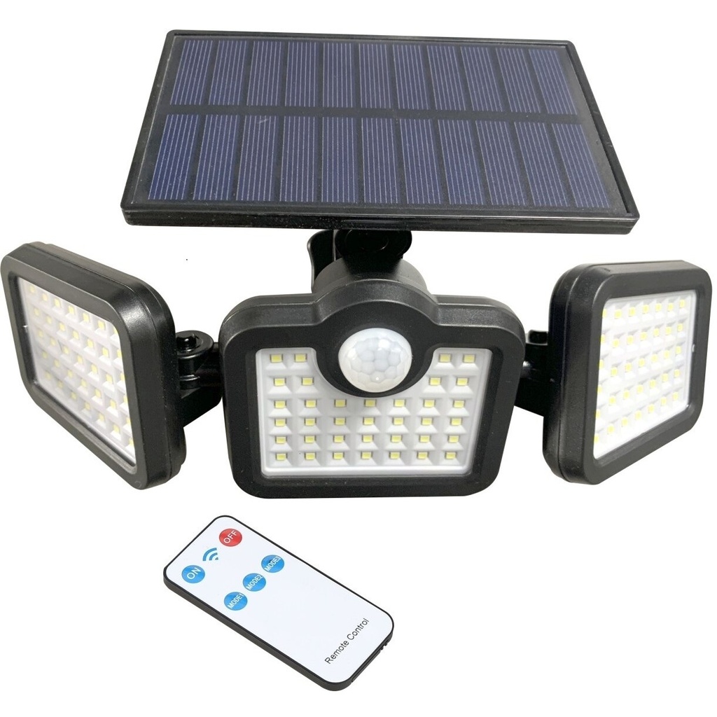 ⬡ Saulės energijos sieninis šviestuvas su judesio / dienos šviesos jutikliu 21,6 W 6500K LED (KJD2656)