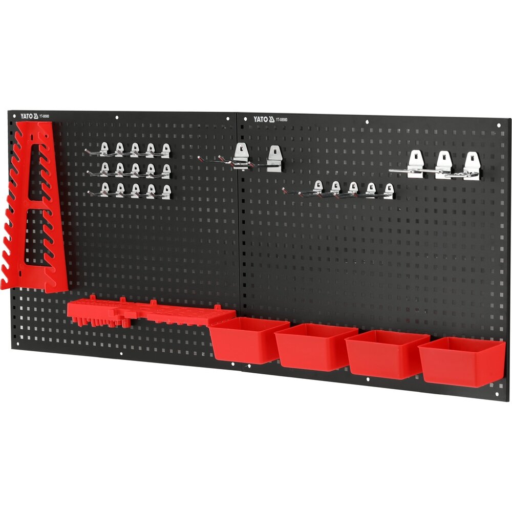 ⬡ Metal tool board with containers and handles set 34pcs (YT08980, YATO)
