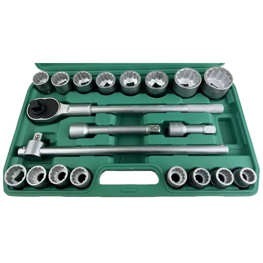 ⬡ Ilgų galvučių rinkinys 3/4" 21 vnt. (19-50 mm) 12-briaunės (CL103412, CHANGLU TOOLS)