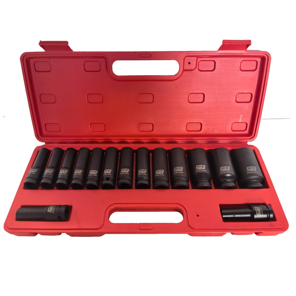 ⬡ 1/2" Dr. Deep impact socket set 15pcs (10-32mm) 12pt (MHR1268015)