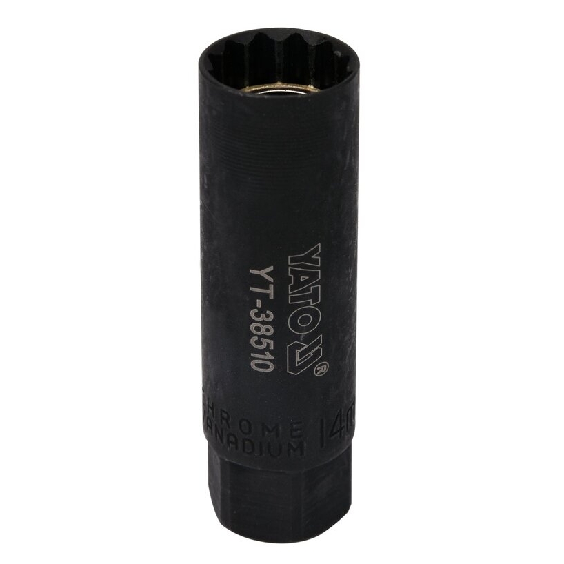 ⬡ 3/8" Dr. Spark plug socket 14mm (thin wall)(12pt) (YT38510, YATO)