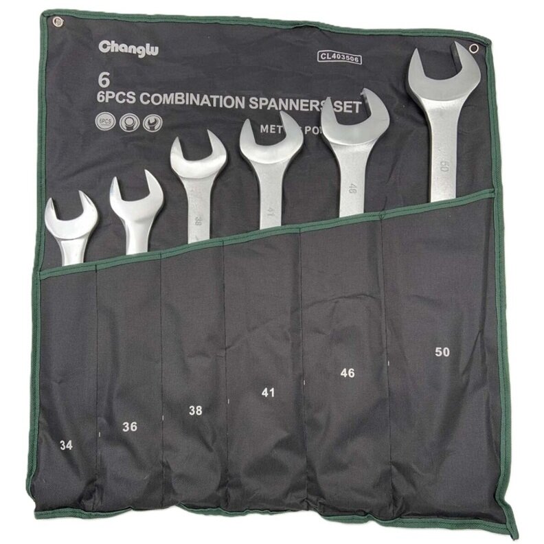 ⬡ Combination wrench set 6pcs (34-50mm) (CL40350616, CHANGLU TOOLS)