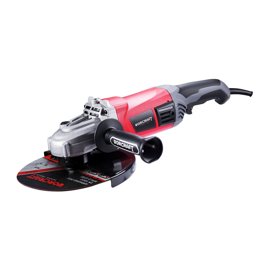 ⬡ Šlifuoklis kampinis 230mm 2400W (AG24230B, WORCRAFT)
