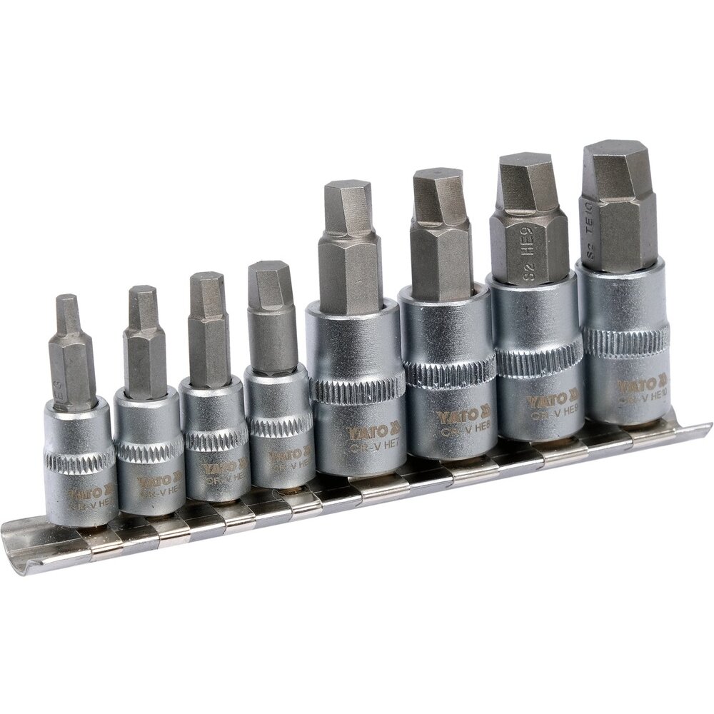 ⬡ Extractor set 8pcs (thick) 1/4", 3/8" HEX (YT04580)