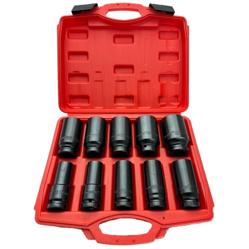 ⬡ 3/4" Dr. Deep impact socket set 10pcs (19-41mm) (CL101001, CHANGLU TOOLS)
