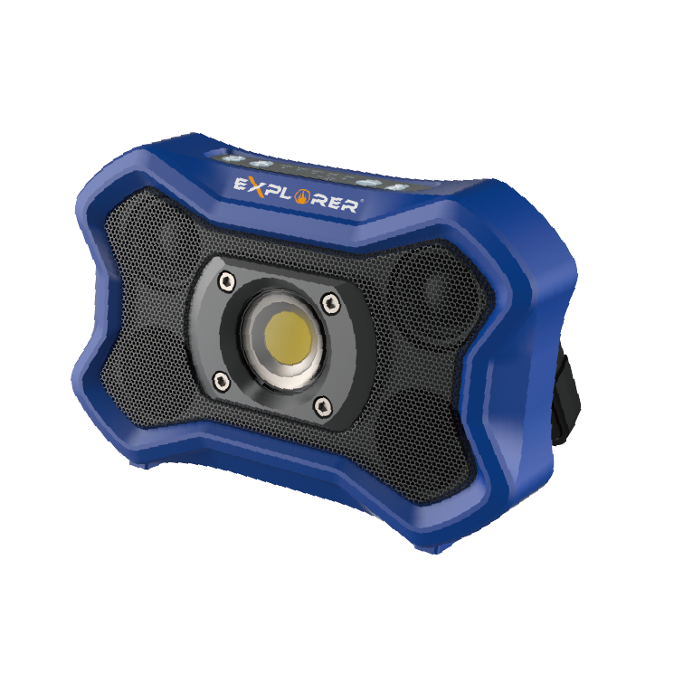 ⬡ COB (20W) įkraunamas darbinis šviestuvas su garsiakalbiu ir bluetooth (ZF6915, NINGBO BRIGHT)