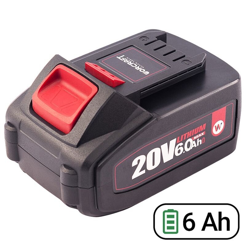 ⬡ Battery for cordless tools WORCRAFT 20V 6.0Ah LI-ION (CLB20V60T, WORCRAFT)