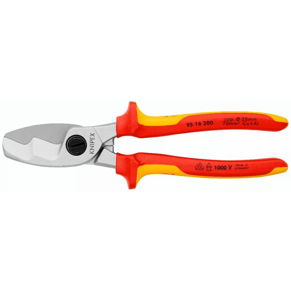 ⬡ Cable shears insulated VDE 200mm KNIPEX (9516200, KNIPEX)