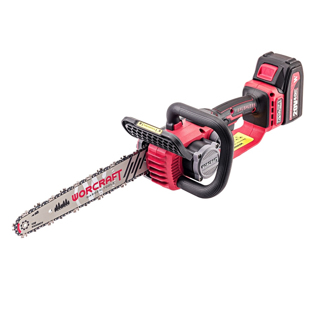 ⬡ Akumuliatorinis grandininis pjūklas 20V LI-ION, 305mm (CGCS20LiBDM, WORCRAFT)