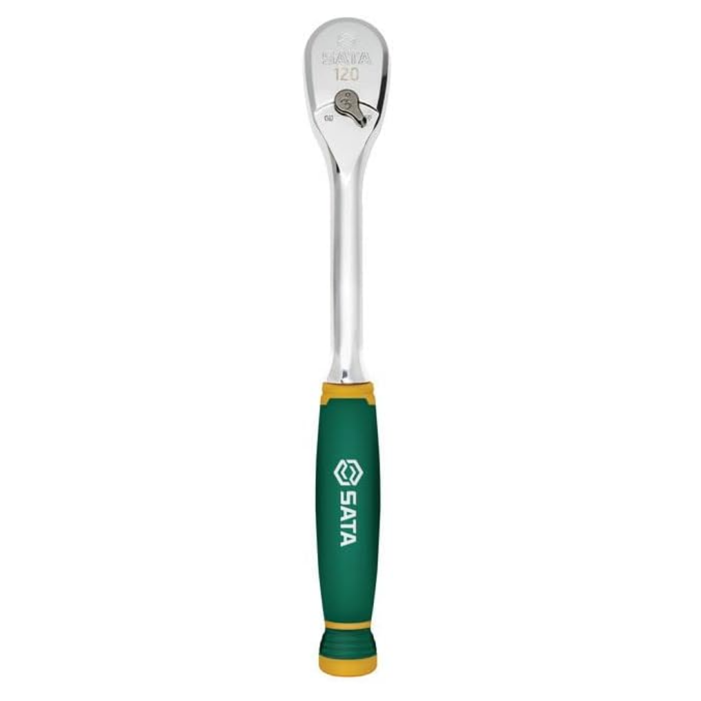 ⬡ 1/4" Dr. Quick-release ratchet (oval head, ergon. handle), 60 teeth 120P (ST11974G, SATA)