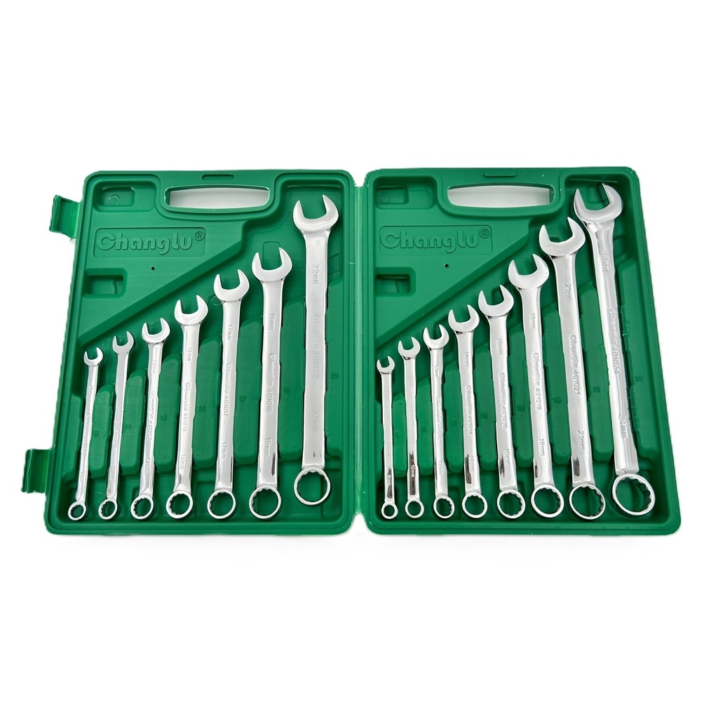 ⬡ Kombinuotų raktų rinkinys 15 vnt. (8-24 mm) (BMC) (CL401315, CHANGLU TOOLS)