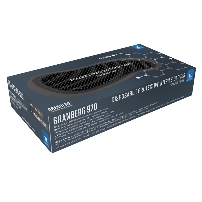 ⬡ Vienkartinės nitrilo pirštinės GRANBERG 970 10 (XL) (50 vnt.) (114970XL)