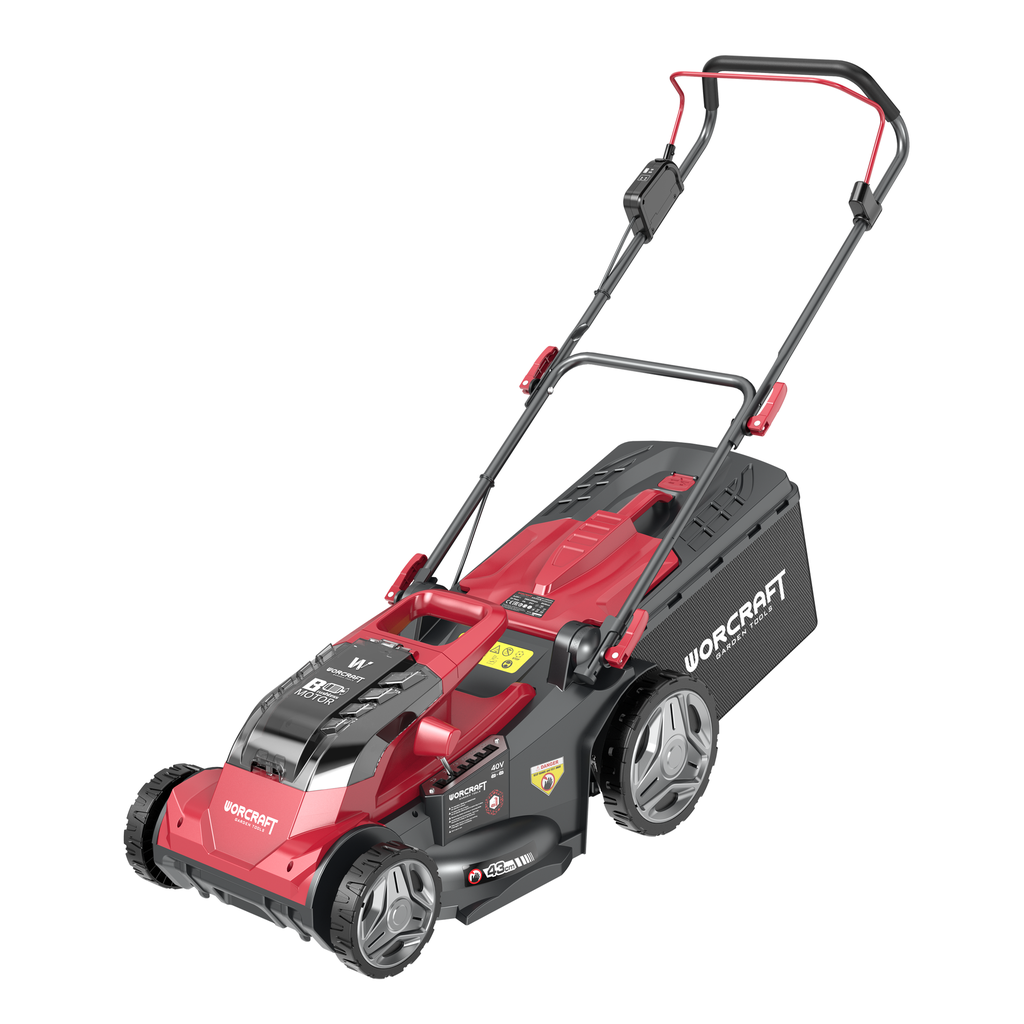 ⬡ Li-ion Cordless brushless lawn mower WORCRAFT with 6.0Ah batteries 40V (20V + 20V) (CLMS40LiBL6AH, WORCRAFT)