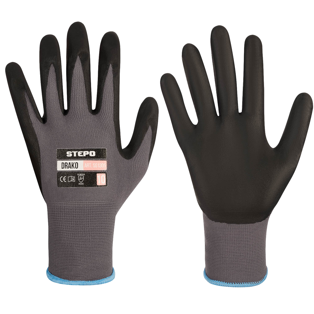 ⬡ Pirštinės darbui aplietos nitrilo puta DRAKO 8 (M) (SG13058)